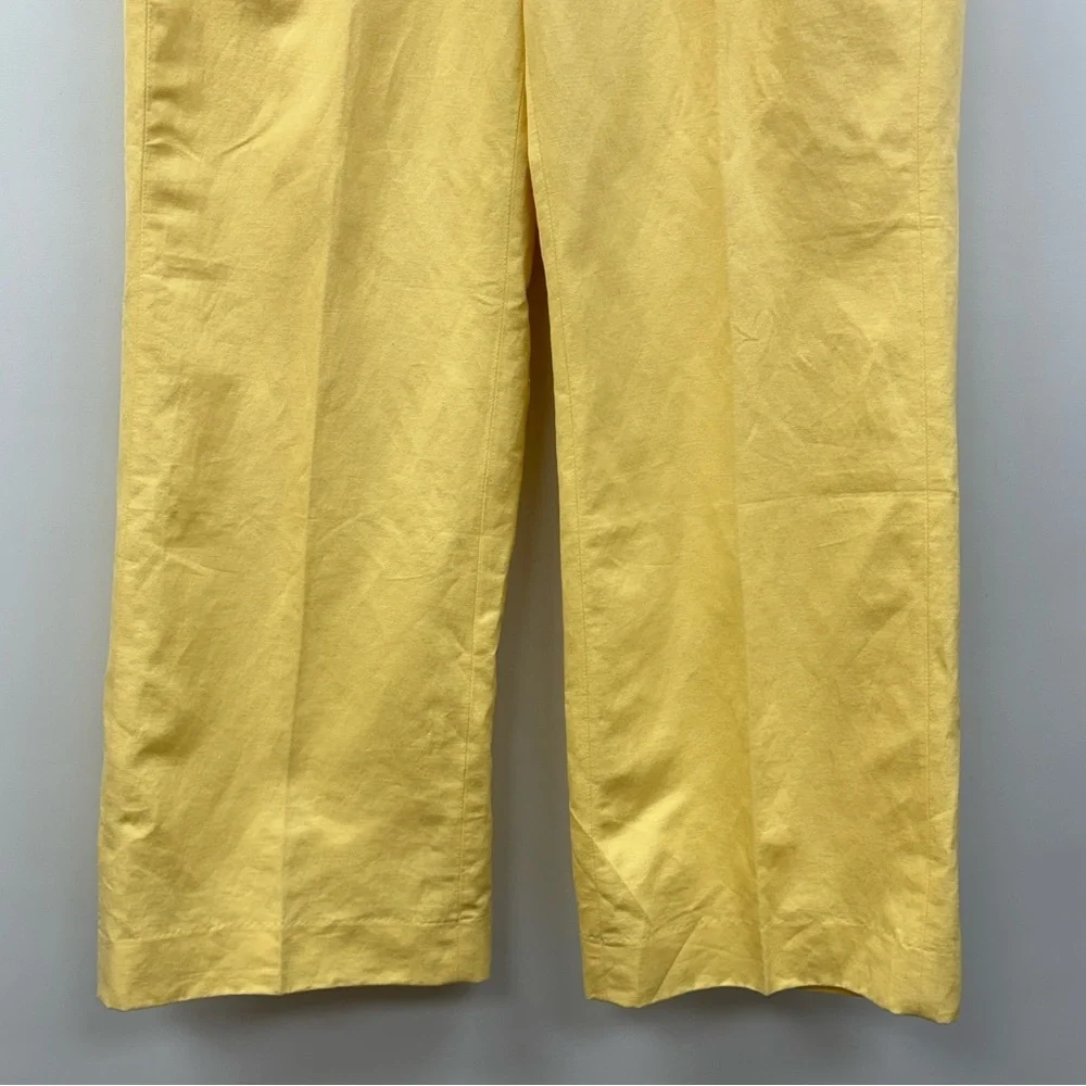 Banana Republic Islet High Rise Wide Leg Twill Trouser Pant Yellow 12S